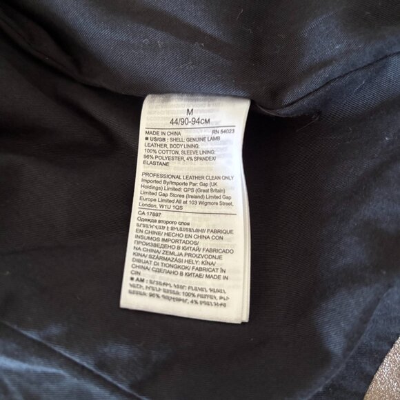 Banana Republic Metallic Leather Moto Jacket, MEDAL BRONZE Medium - Picture 11 of 15